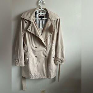 Jessica Simpson Cream Double-Breasted Trench Coat